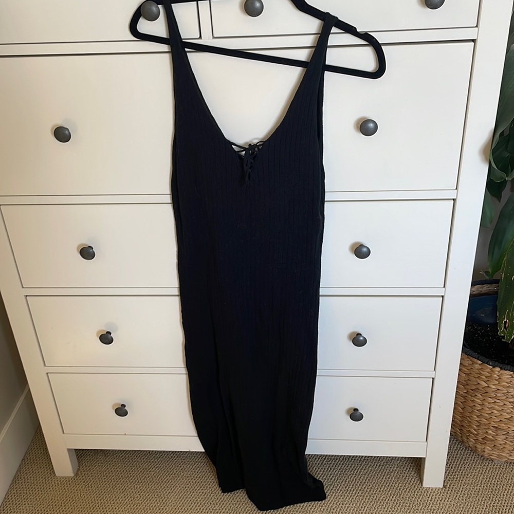 Black knit bodycon midi dress